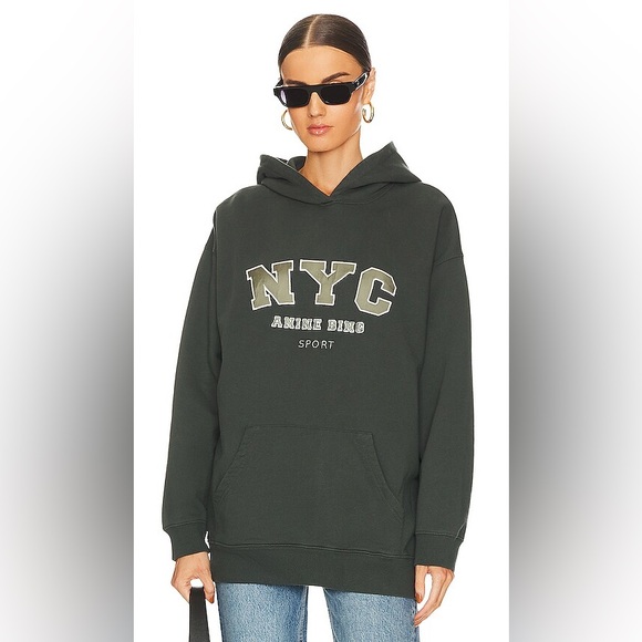 Anine Bing Tops - ANINE BING NYC Green Hoodie M